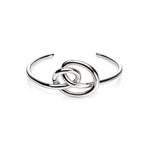 Silver large open knot bangle