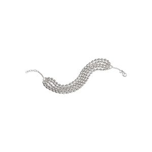 Silver five layered bead bracelet