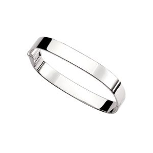 Silver plain broad D shaped bangle