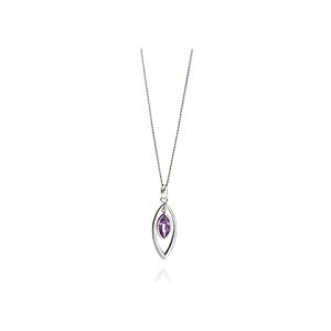 Silver and marquise amethyst pendant