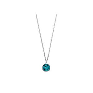 silver indicolie swarovski crystal square pendant