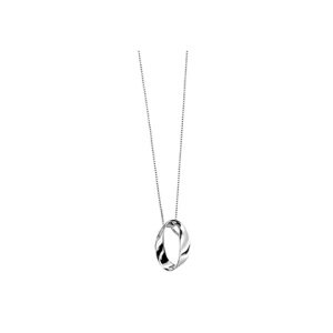 Silver open twist oval pendant