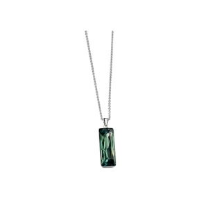 Silver ernite swarovski crystal rectangular pendant