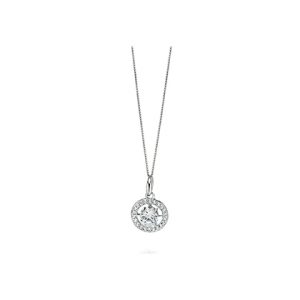 Silver and round cubic zirconia pave pendant