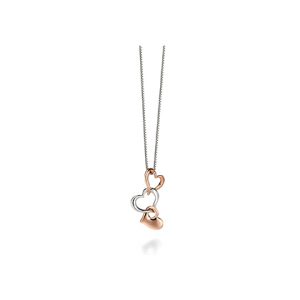 Silver and rose gold plated multi heart shape pendant