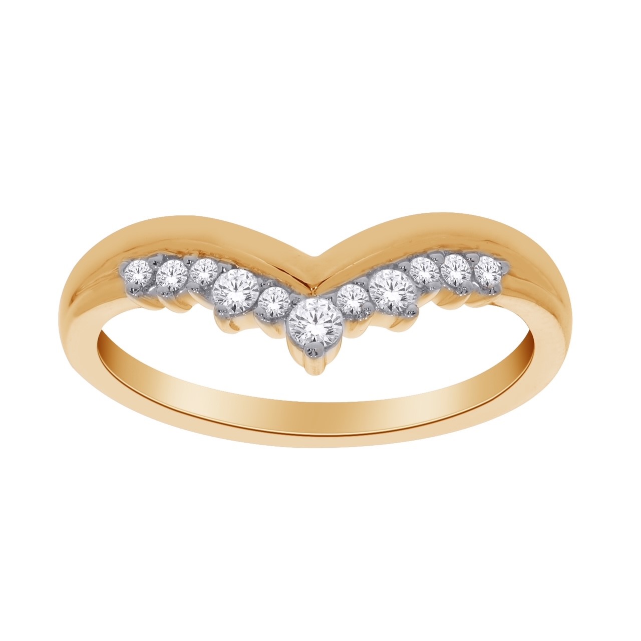 9ct yellow gold 11st round brilliant cut diamond wishbone in claw setting. Diamond total carat weight D.20ct